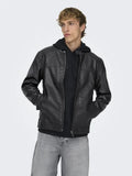 Black faux leather jacket